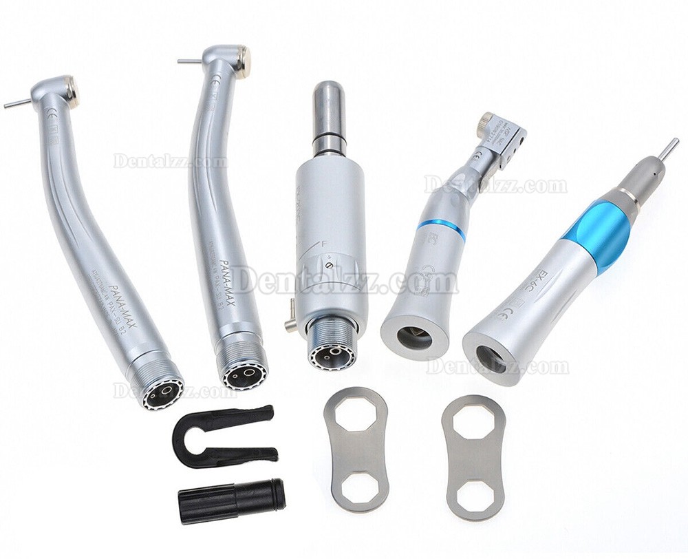 Dental High and Low Speed Handpiece Kit Push Button Type with Air Motor 2 Holes