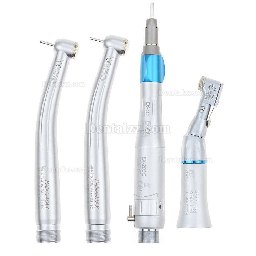 Dental High and Low Speed Handpiece Kit Push Button Type with Air Motor 2 Holes